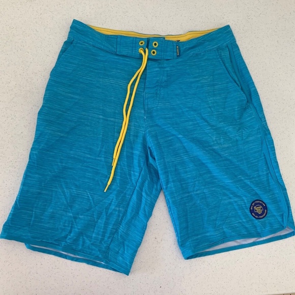 Banana Boat Men's UPF 50+ Swim Trunks in Blue & Yellow Size M. - Picture 1 of 12